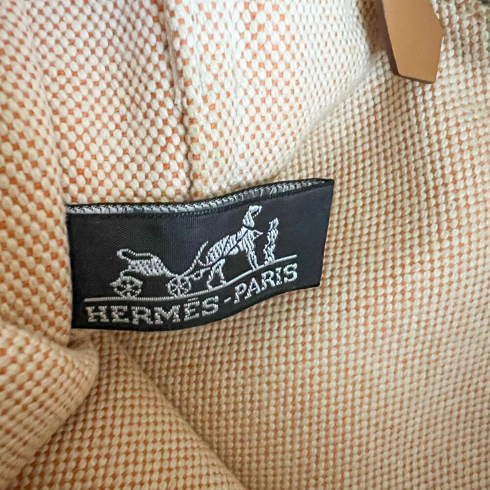 Hermes Peach Canvas Fourre Tout PM Tote Bag - Picture 9 of 11